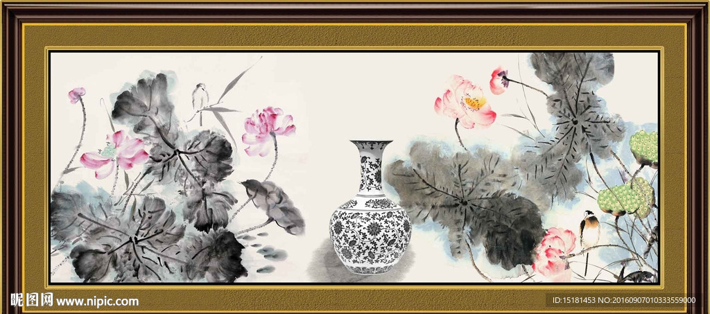 荷花水墨