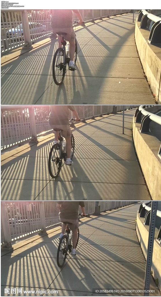 清晨立交桥骑自行车