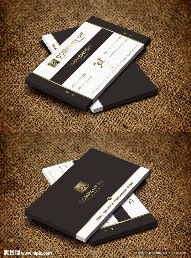 金色名片设计图片