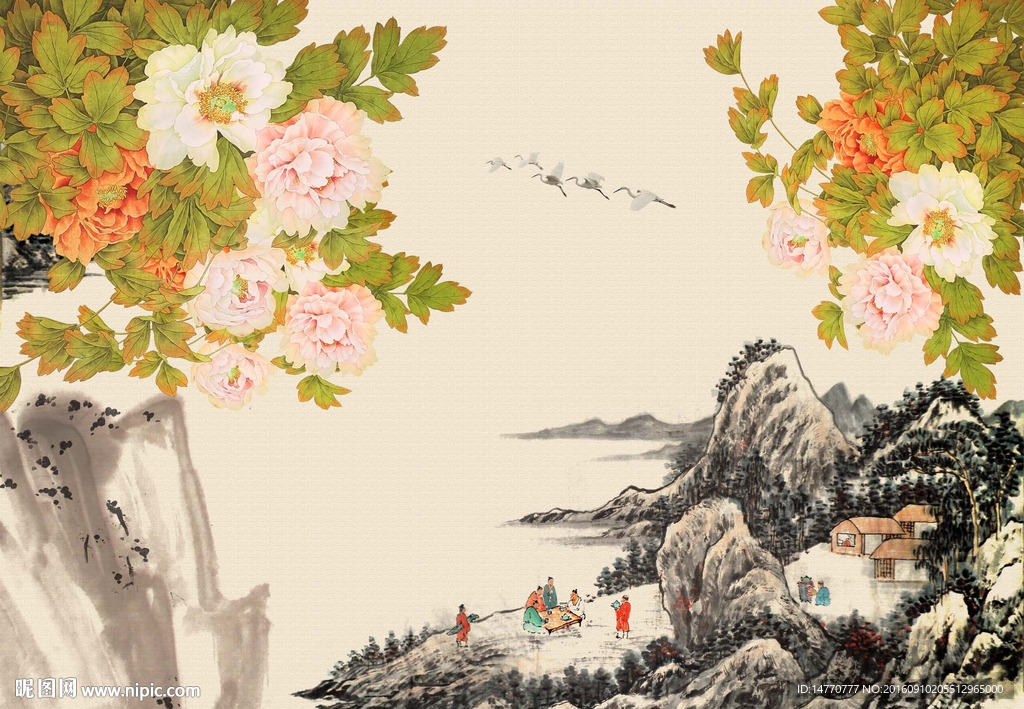 国画牡丹