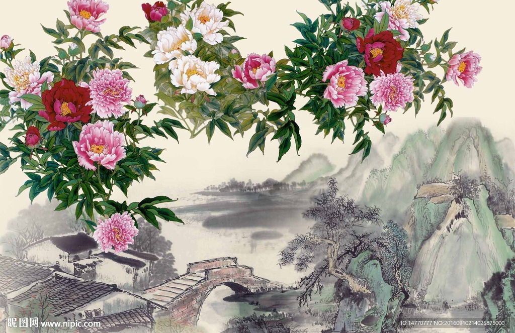 国画牡丹