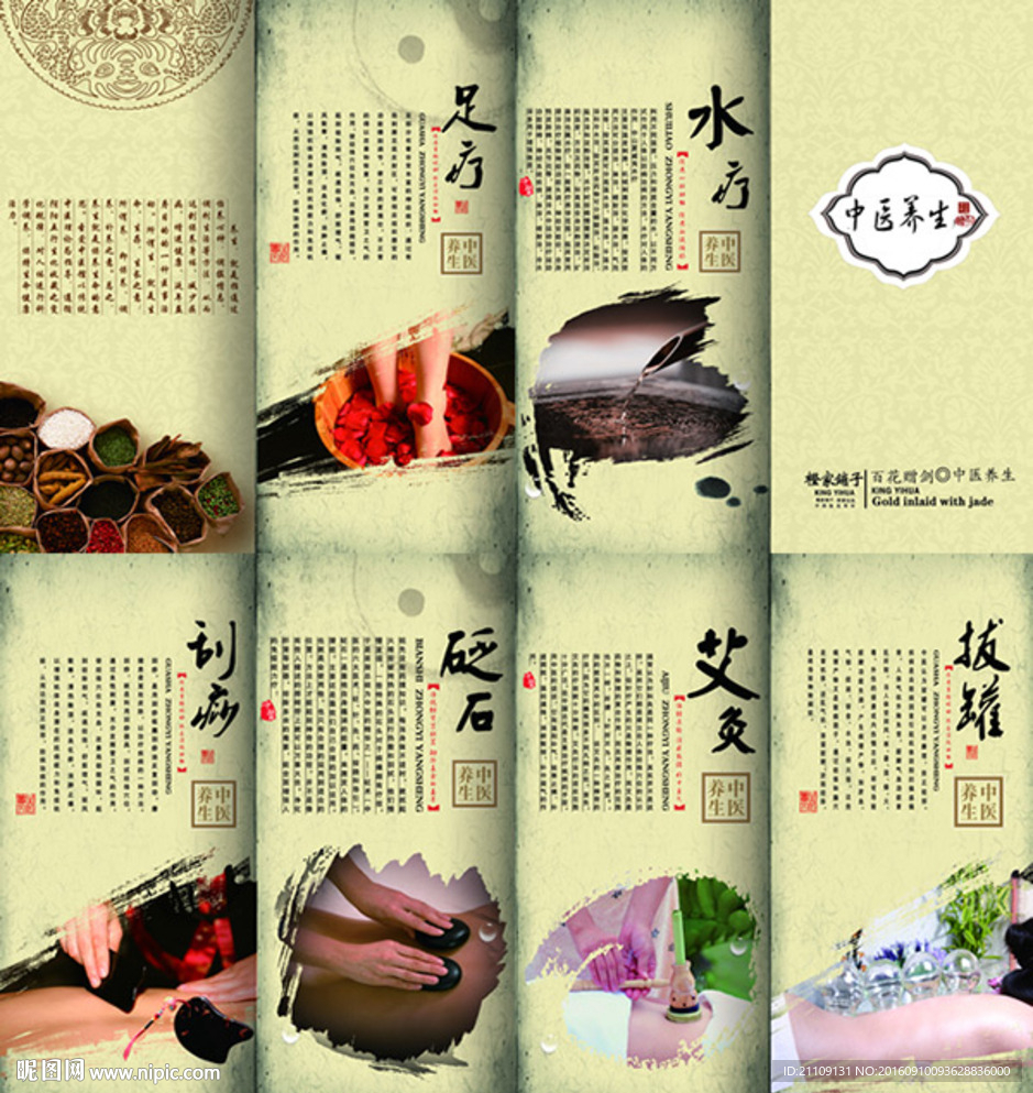 中医养生画册四折页