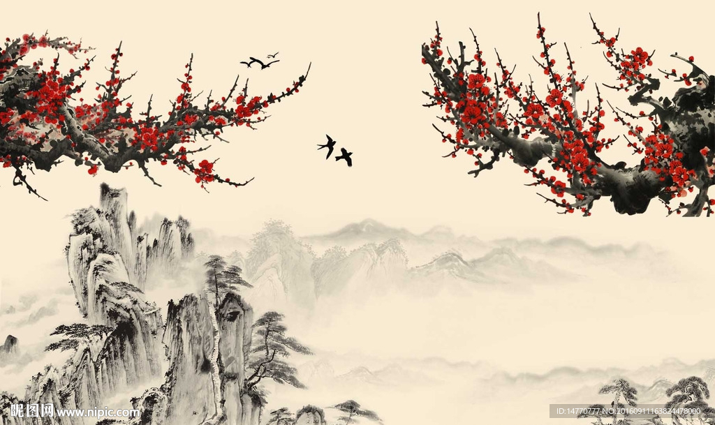 国画梅花