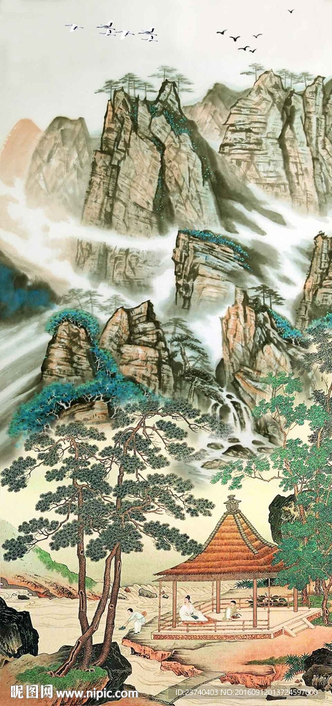 玄关国画背景墙