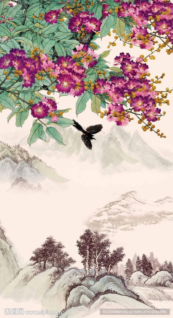 玄关国画花鸟