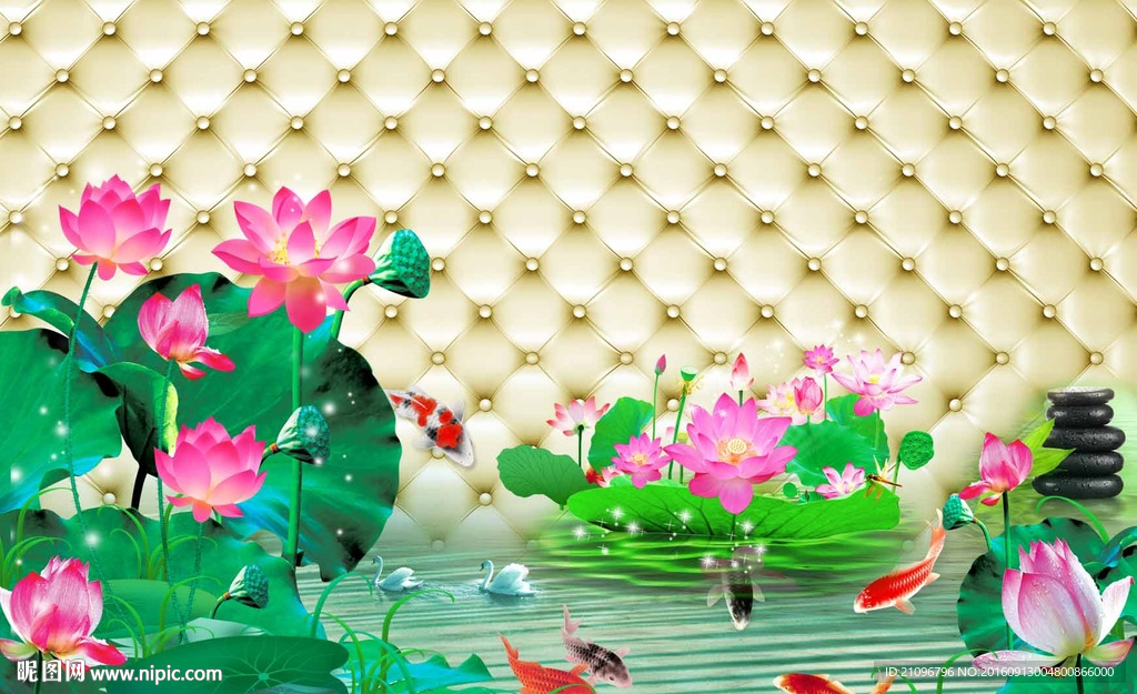 荷花背景墙