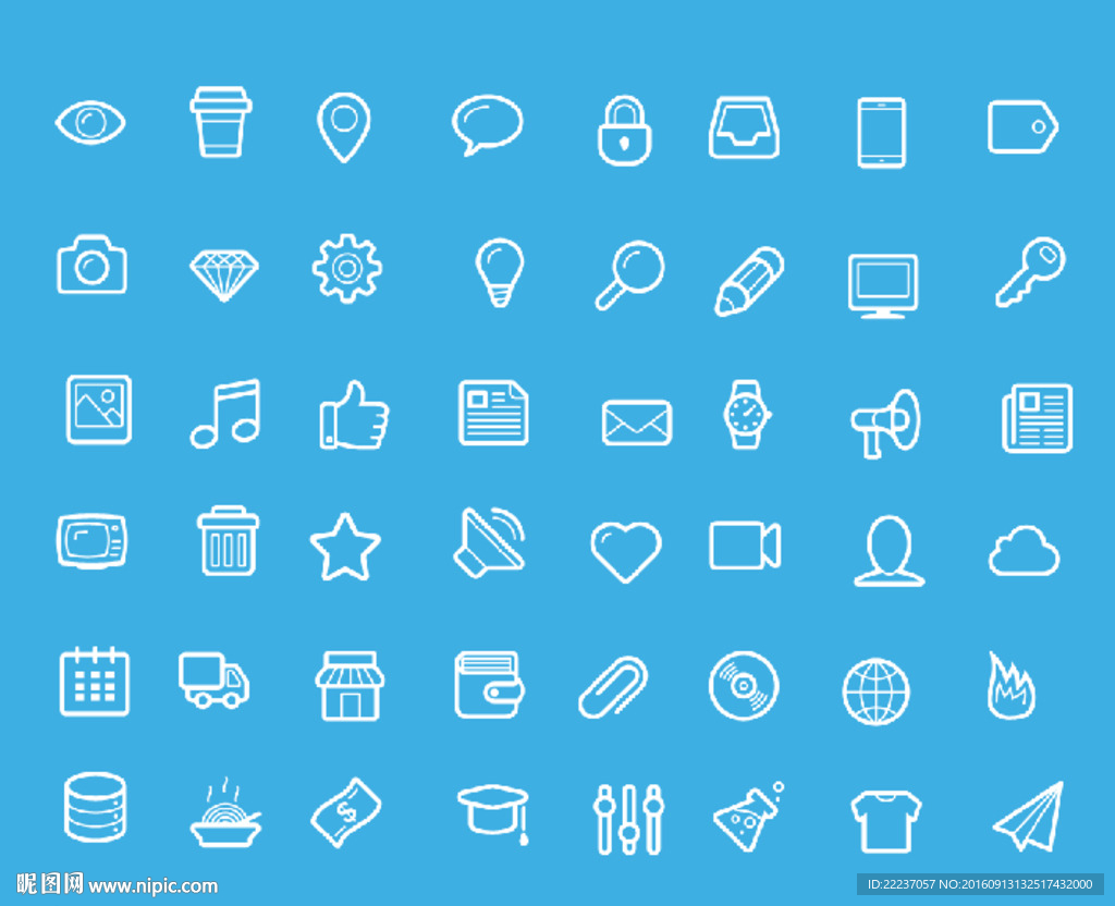 高清线条图标按钮标志