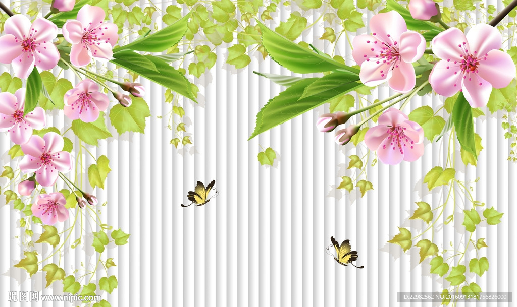 3D花卉背景墙