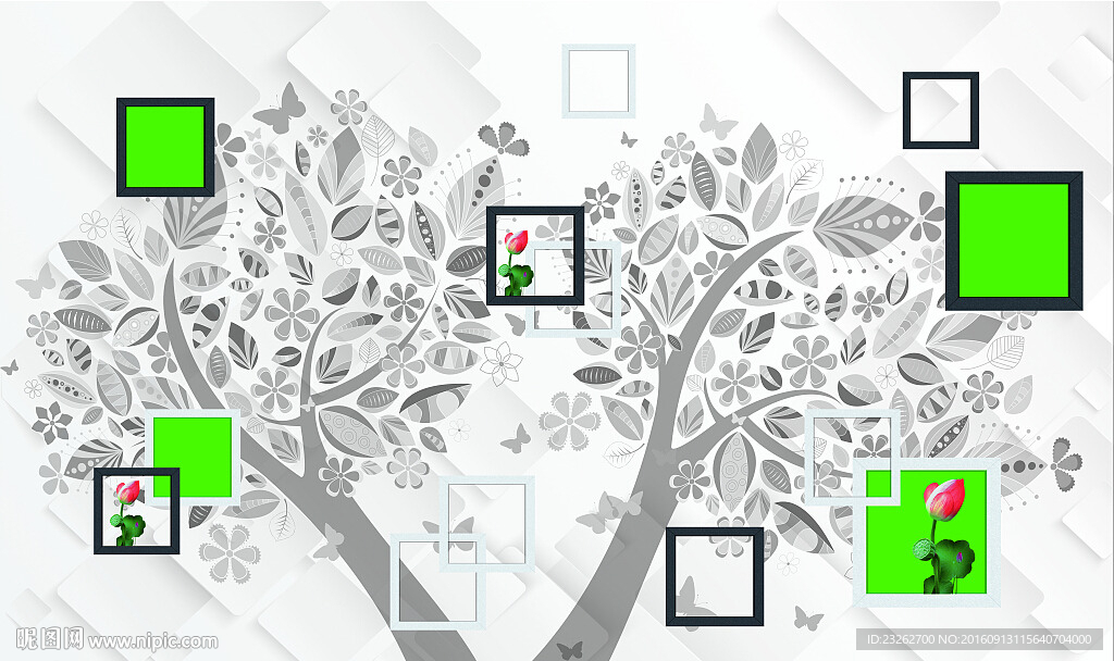 现代简约时尚风背景墙装饰画