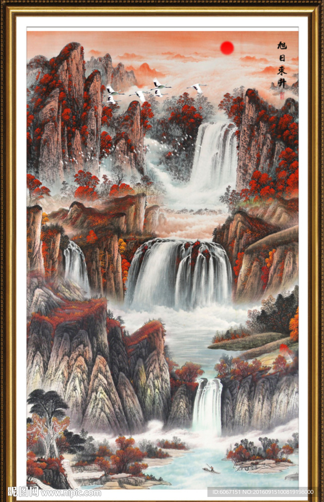 竖幅山水画