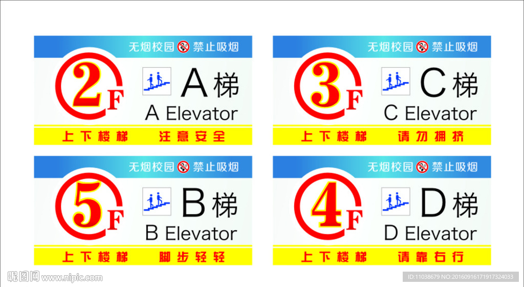 上下楼梯间温馨提示楼层号