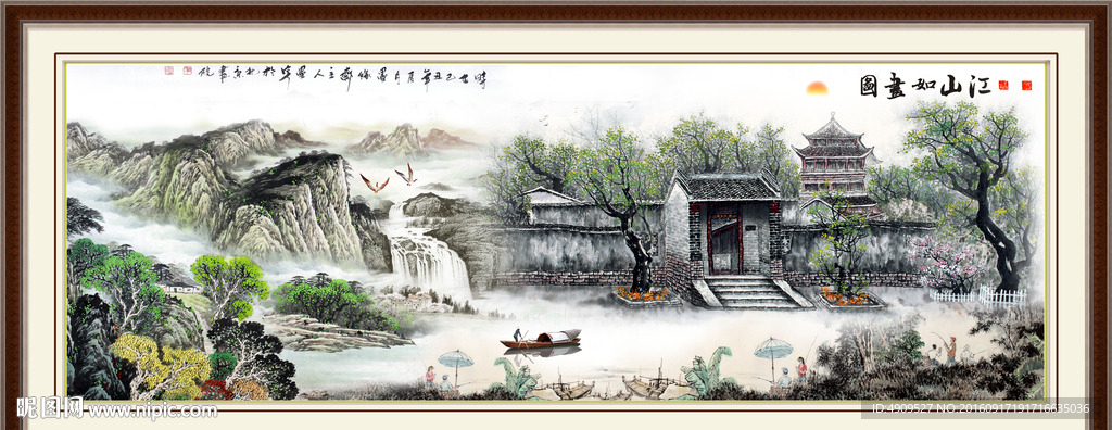 聚宝盆国画