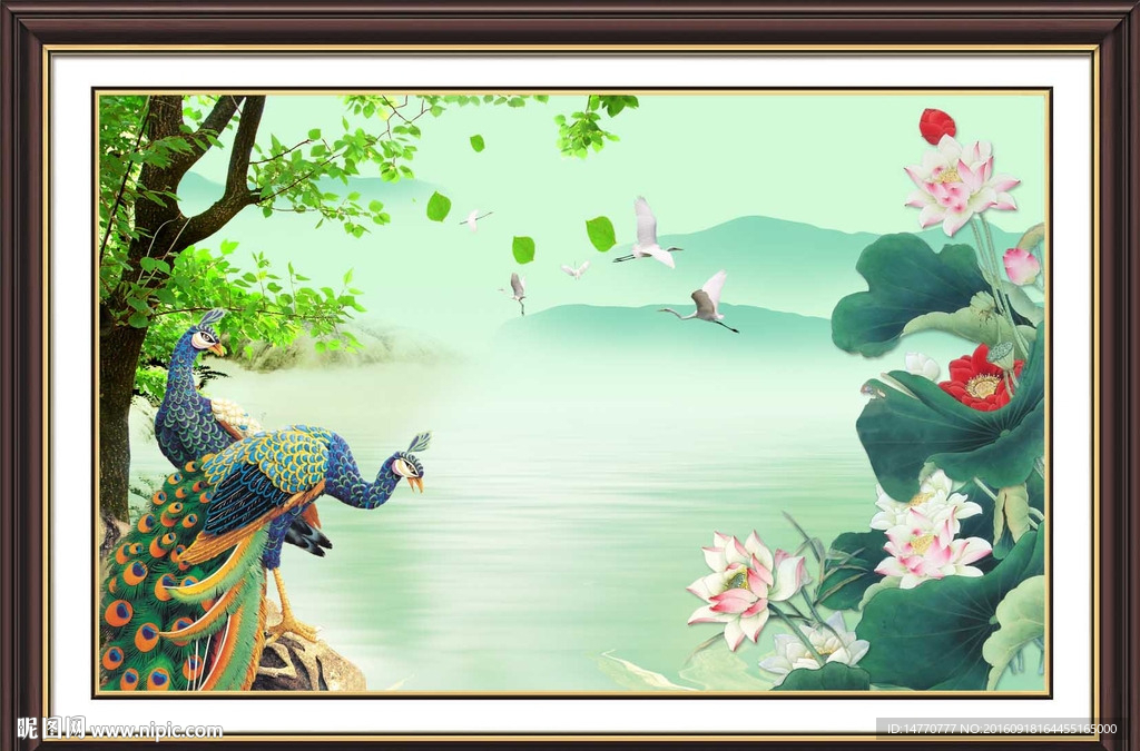 国画荷花