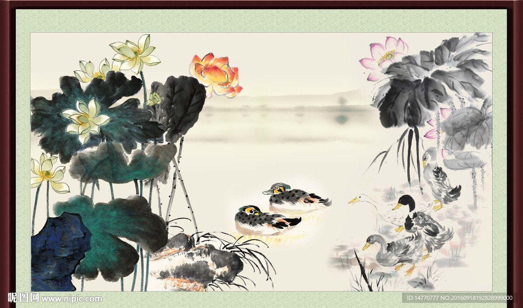 水墨荷花