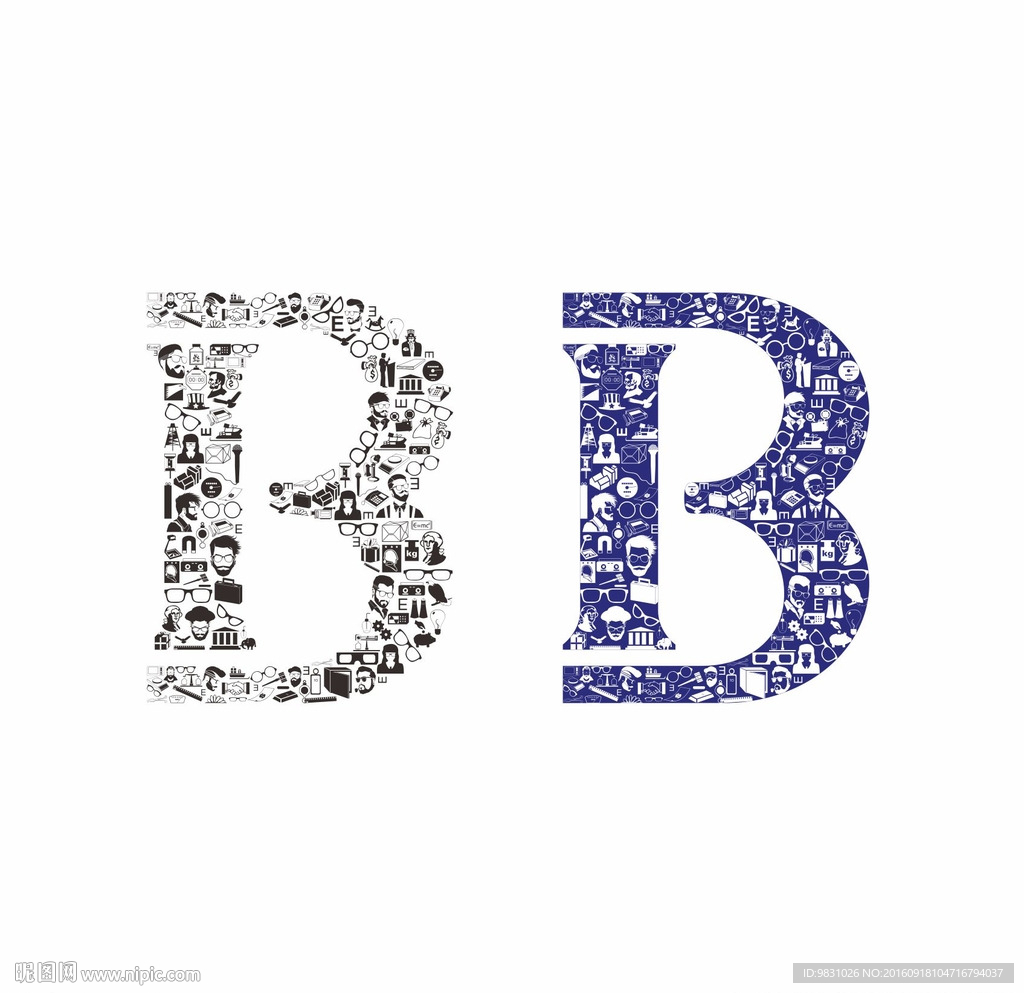 字母B图标组合