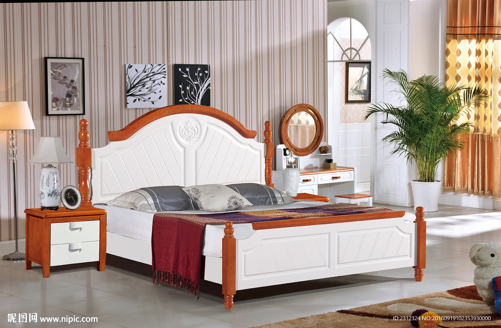 地中海橡木床背景