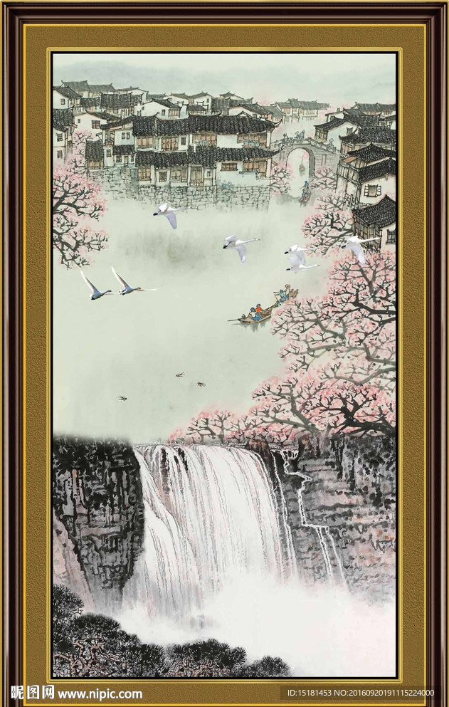 水墨山水画 江南