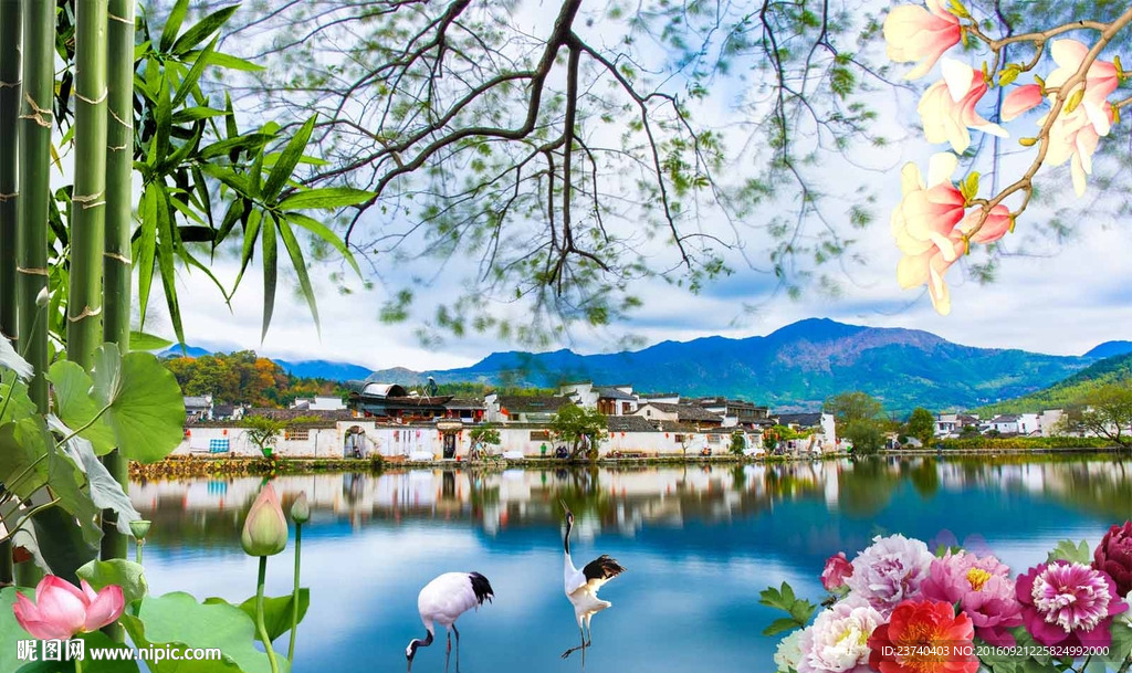 电视背景墙 风景