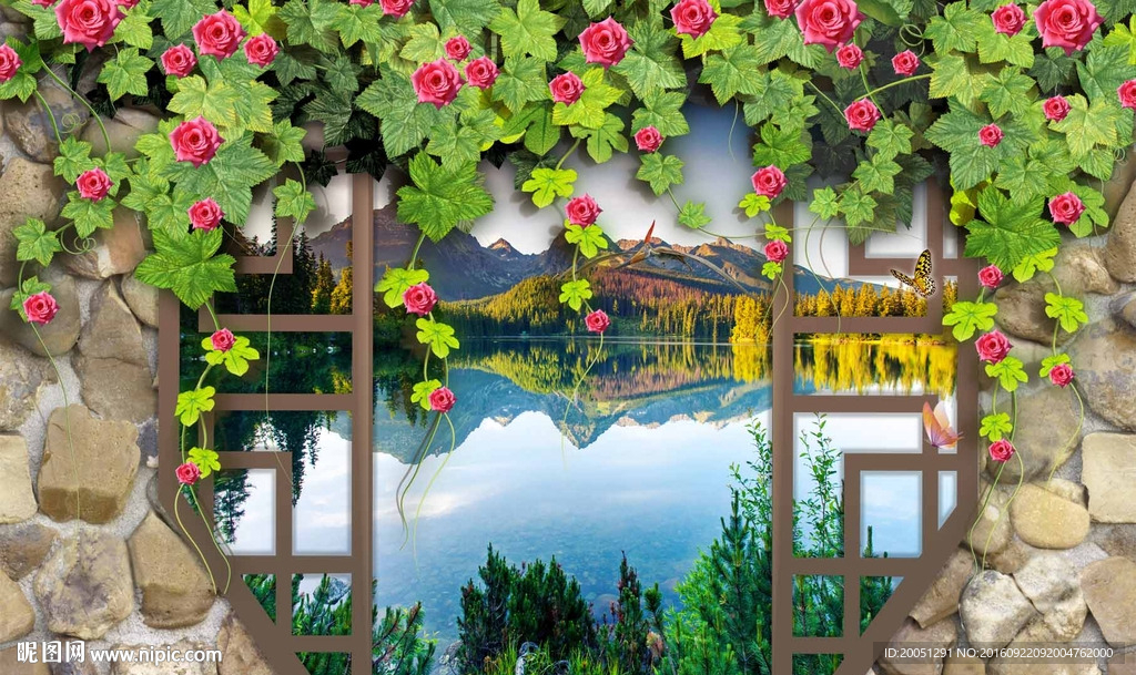 3d背景墙 风景画