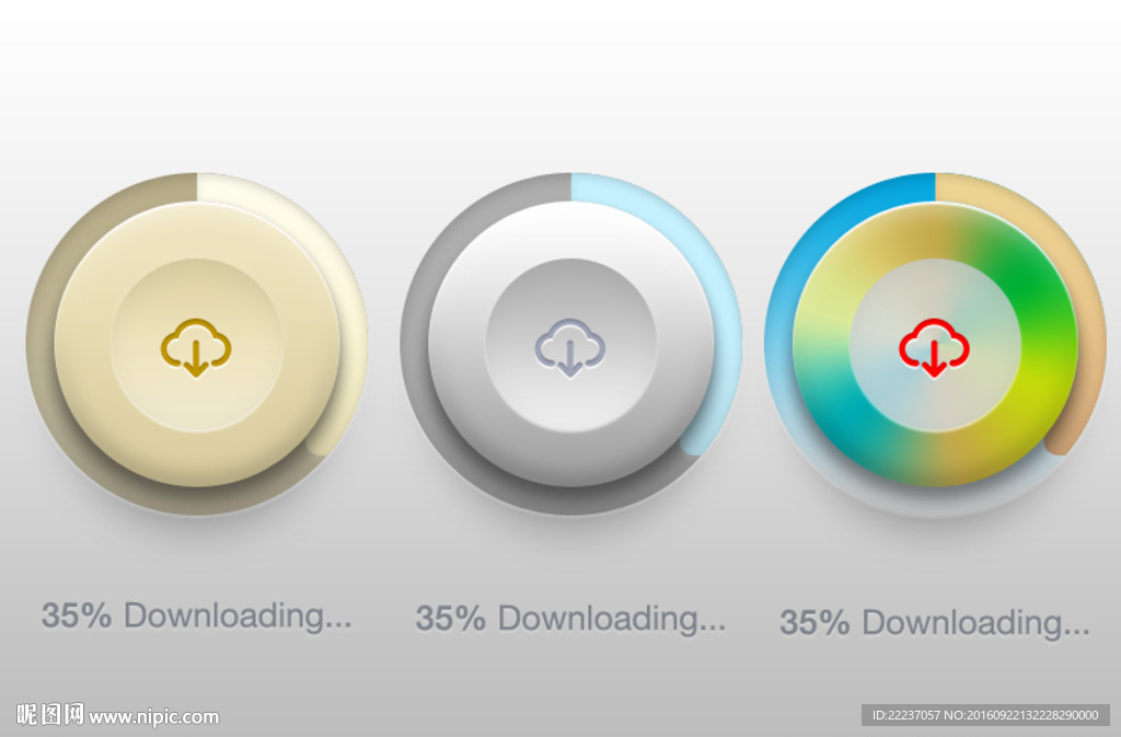 圆形进度条音量旋钮按钮图标