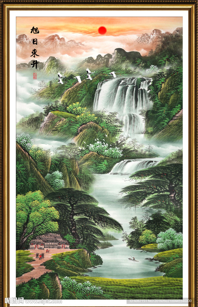 竖幅山水画