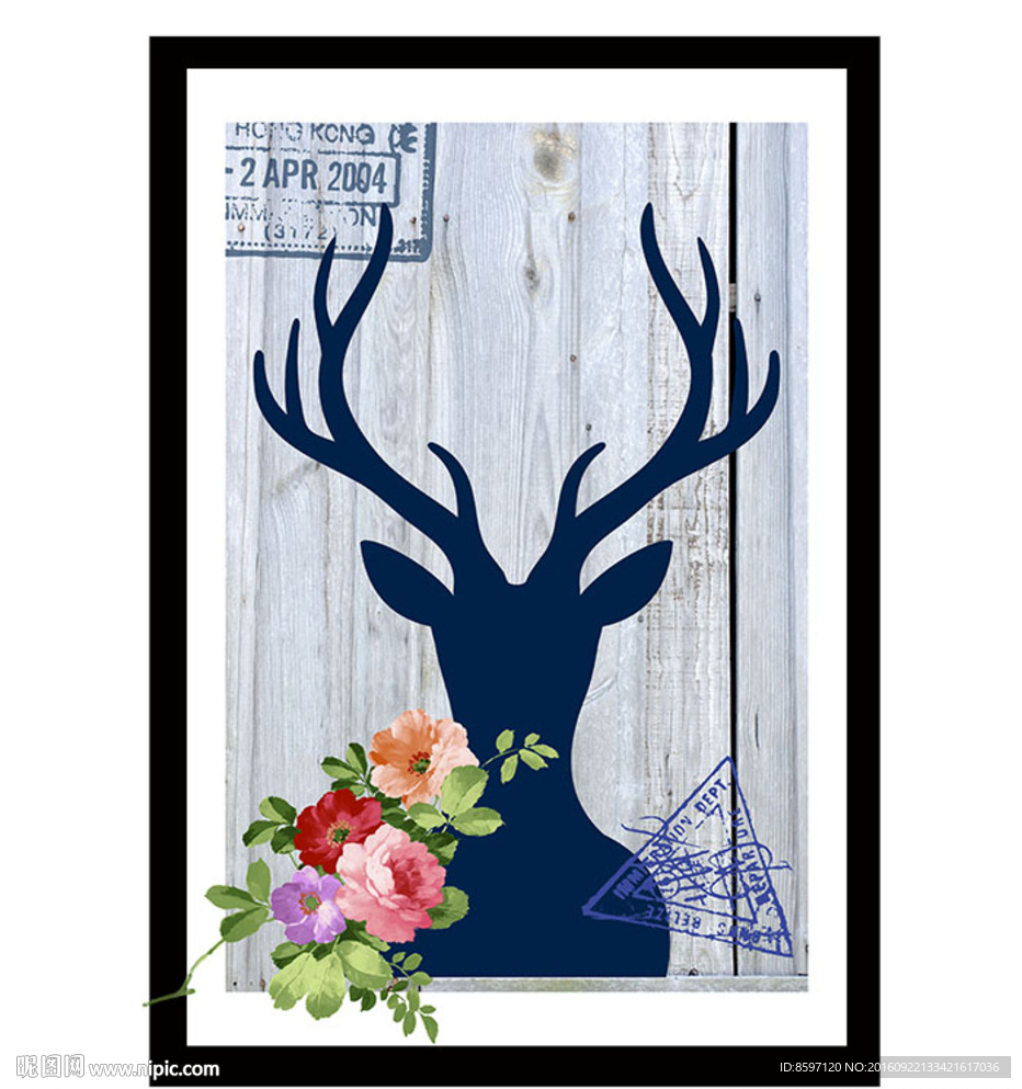 北欧风格小鹿装饰画