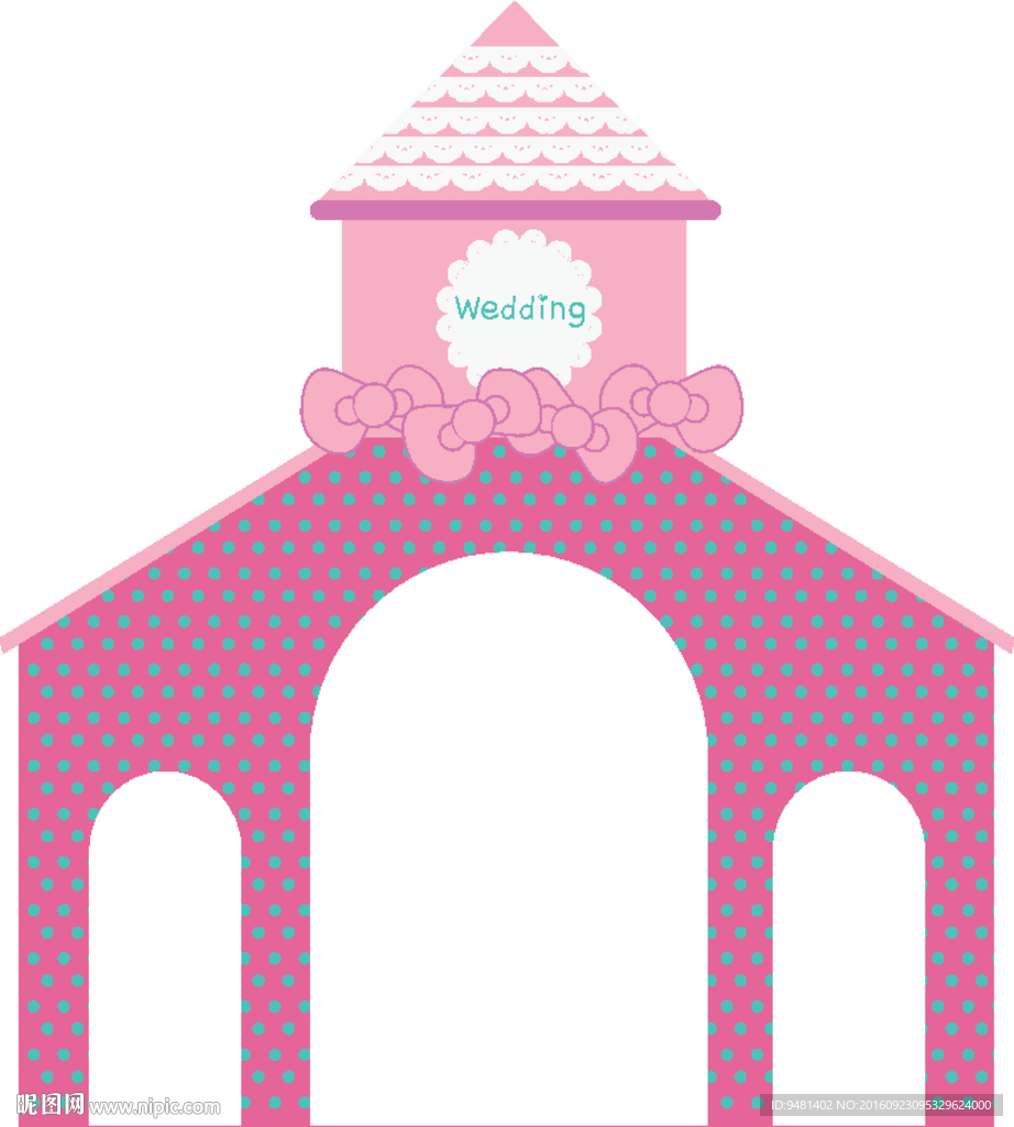 卡通粉紫色蕾丝婚礼宝宝宴城堡