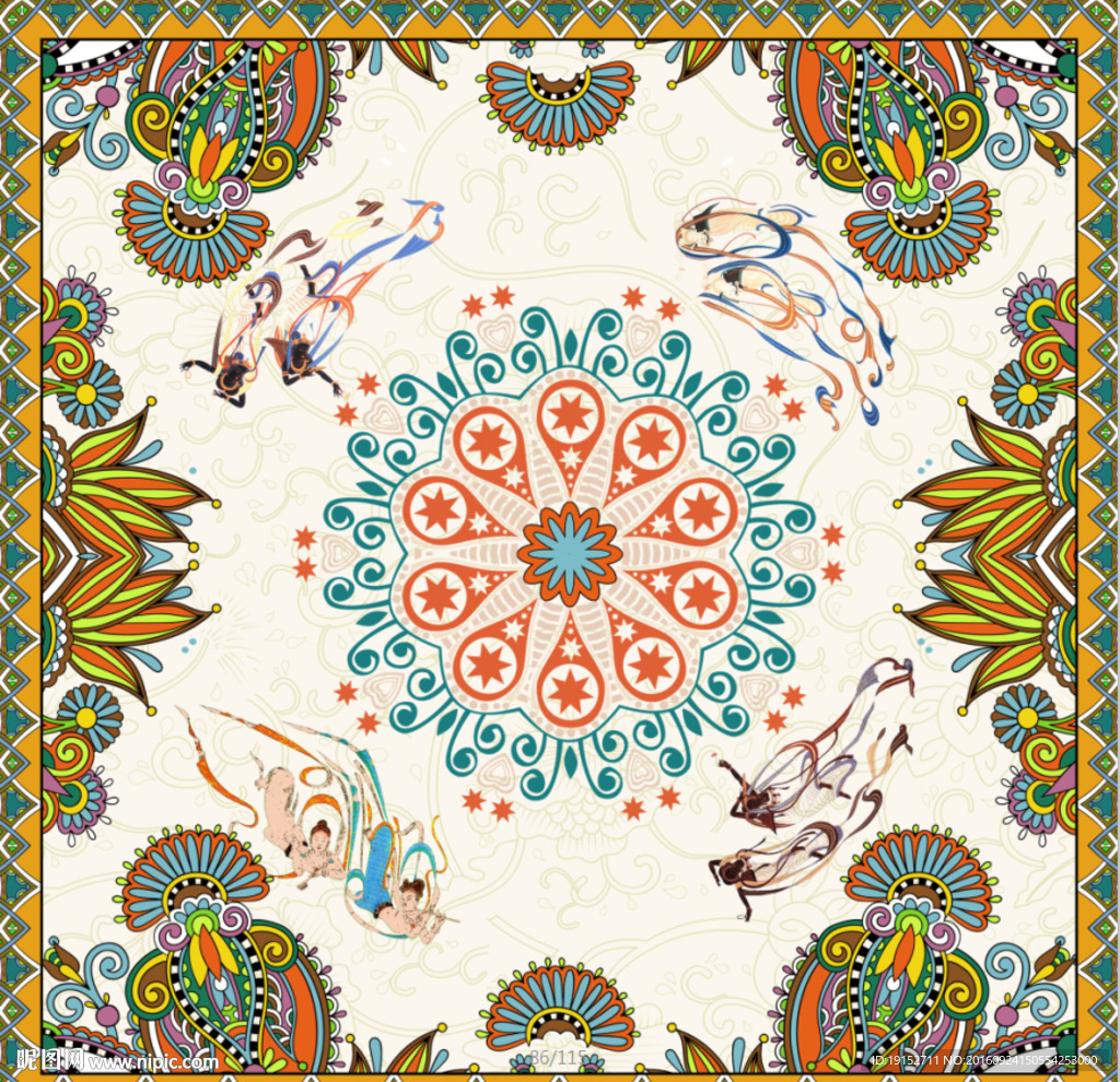 欧式花纹天顶背景