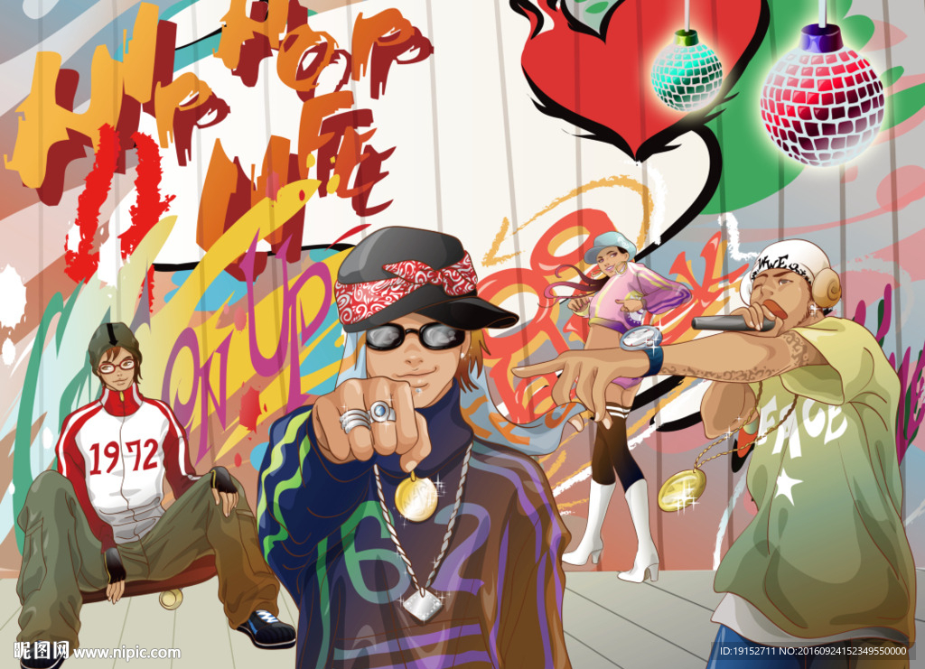 时尚卡通音乐人物背景