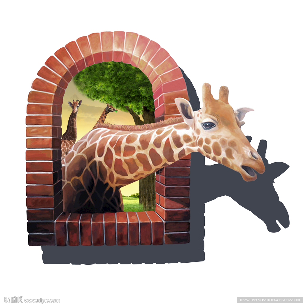 长颈鹿3D画