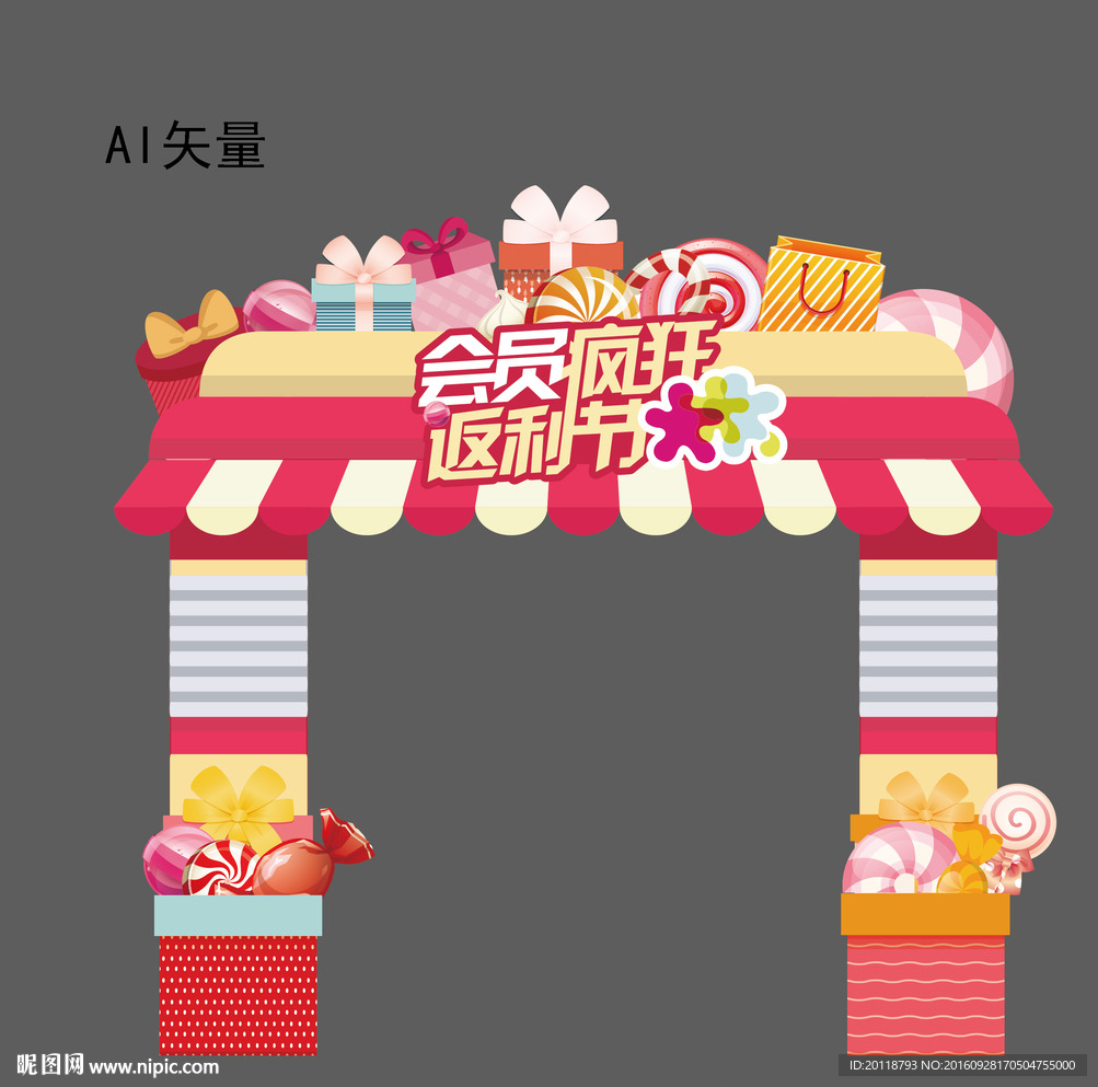 糖果甜美龙门门头
