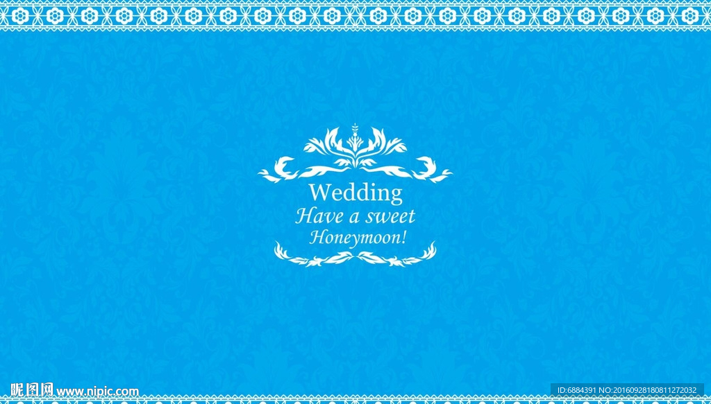 蓝色婚礼迎宾背景