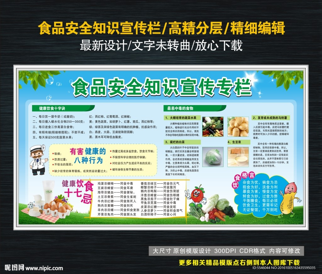 食品安全知识宣传栏