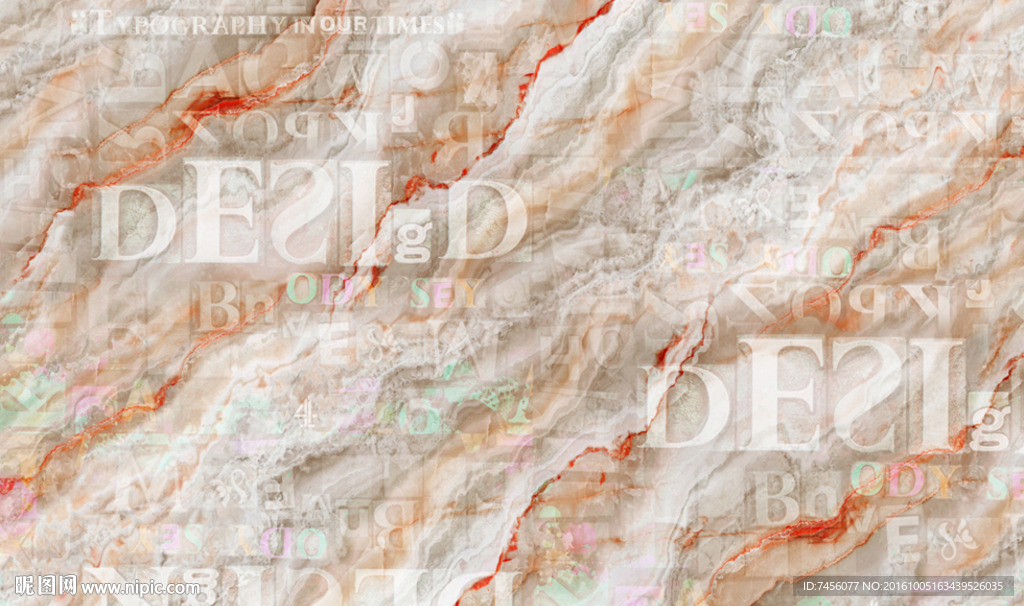 英文立体大理石背景墙