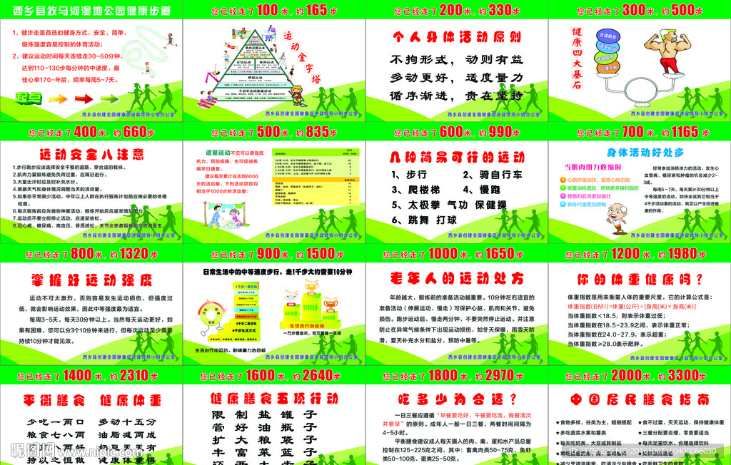 公园健康步道标识牌