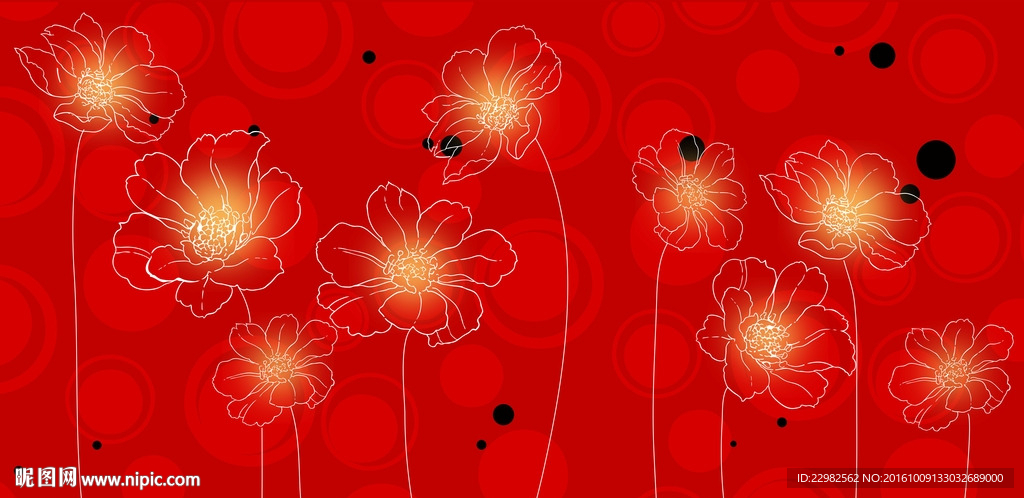 花卉背景墙