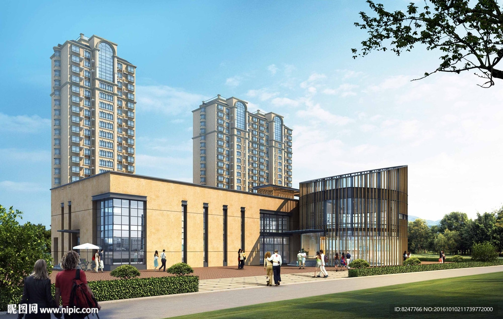 小博物馆白天建筑效果图