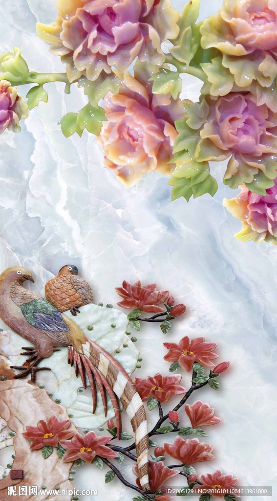 玉雕玄关背景墙