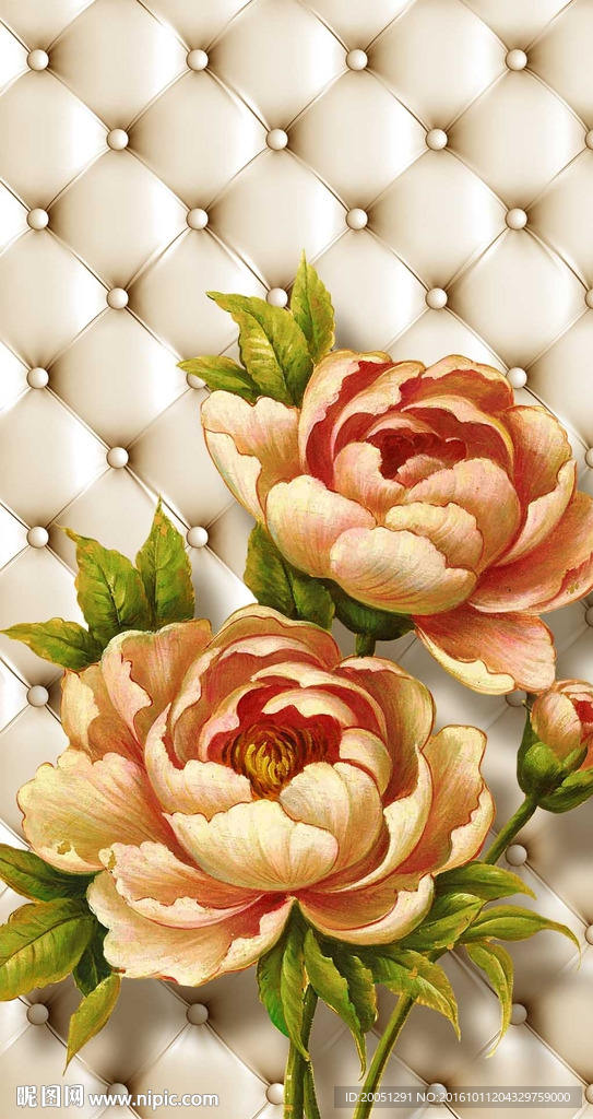 3d立体花朵背景墙