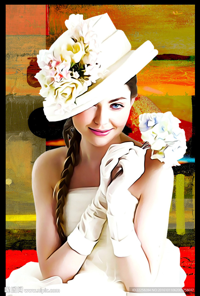 纯情少女装饰画