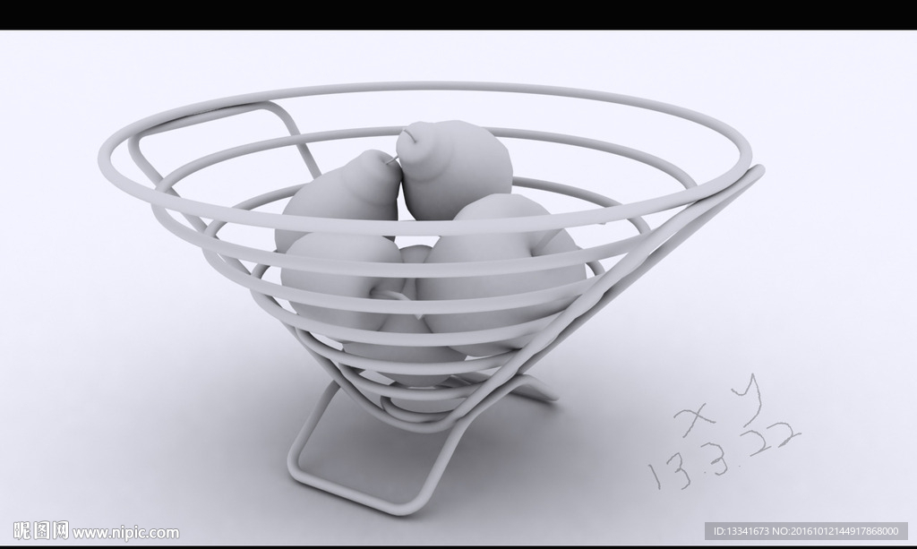 3D水果盘苹果梨模型