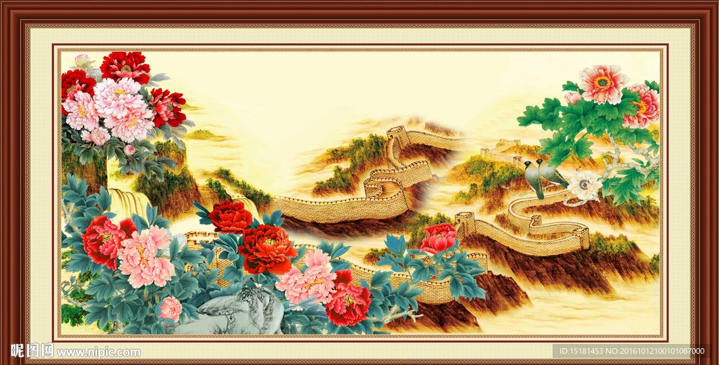 国画牡丹 江山如此多娇