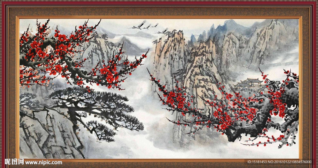 国画梅花