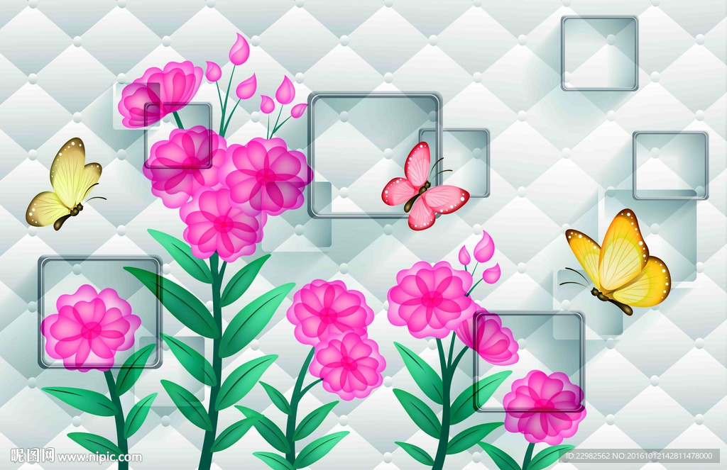 3D花朵背景墙