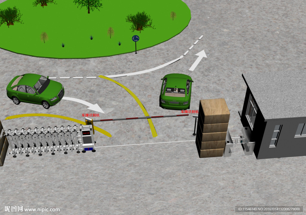 门口车牌识别效果图