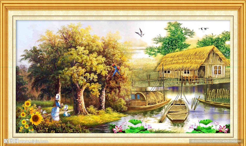 金黄油画