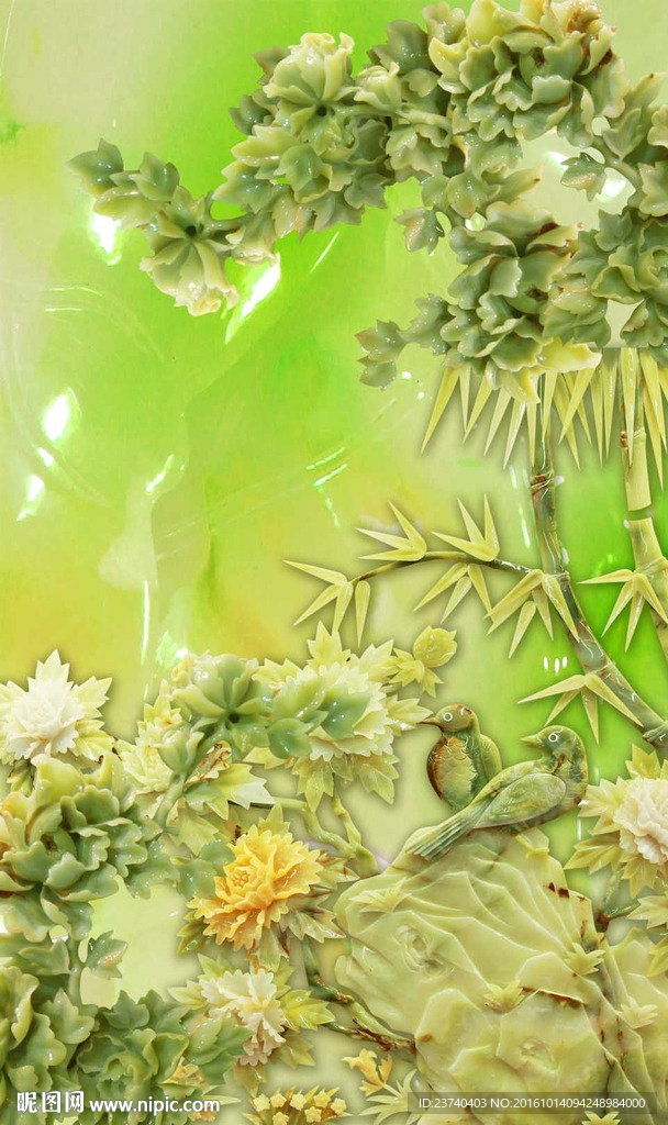 玄关玉雕背景墙