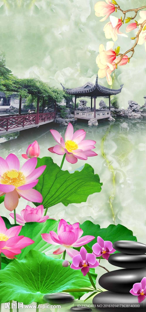 中式江南背景墙