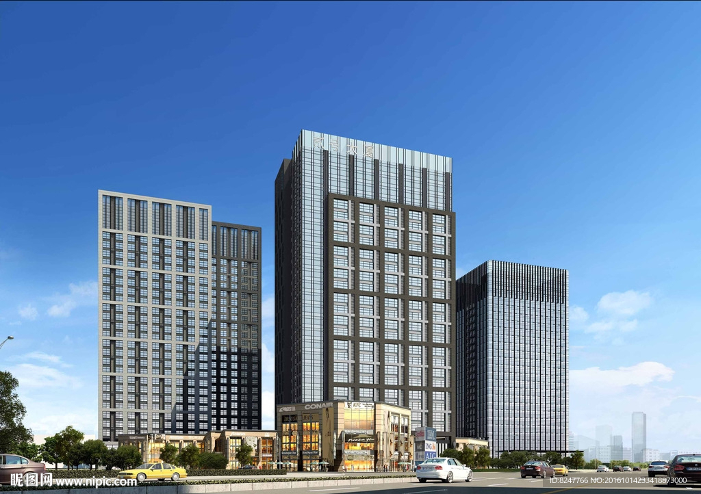 商务中心建筑效果图
