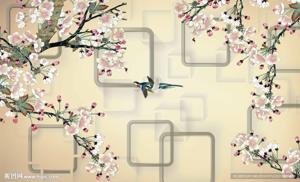 花鸟背景墙